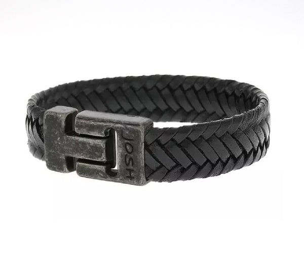 JOSH Black Bracelet 24825-BRA-VB/BROWN (LENGTH: 20.5-22.5 CM)