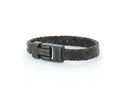JOSH Silver colored/black bracelet 24964-BRA-BLACK (LENGTH: 21.5-23.5CM)