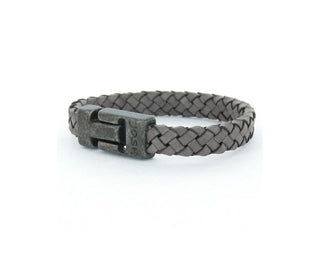 Koop grijs JOSH Silver colored/black bracelet 24964-BRA-BLACK (LENGTH: 21.5-23.5CM)