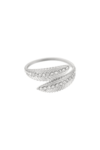 Bijoutheek Ring (Jewelry) feather zirconia stones