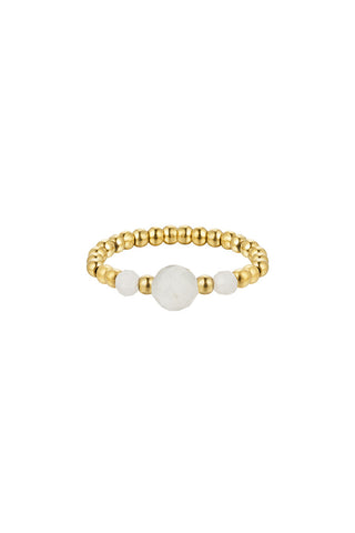 Koop white Bijoutheek Ring (Jewelry) steel three beads