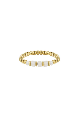 Koop white Bijoutheek Ring (Jewelry) steel beads