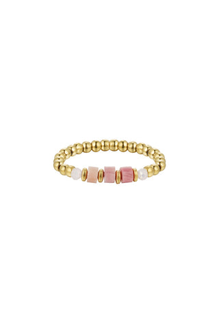 Kopen roze Bijoutheek Ring (Sieraad) staal beads