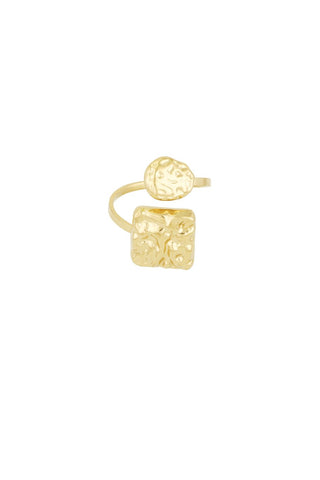 Bijoutheek Ring (Sieraad) Abstract Gehamerd One Size