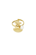 Bijoutheek Ring (Sieraad) Schelp Zeester Parel One Size