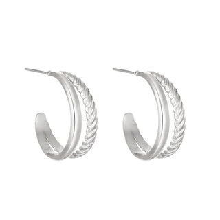 Koop silver Yehwang earring double hoop