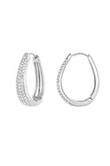 Bijoutheek Earrings Oval glam white stones