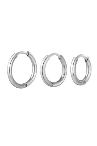 Kopen zilver Bijoutheek Oorringen Set Van 3
