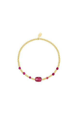 Koop red Bijoutheek Bracelet (Jewelry) elastic steel squares balls beads