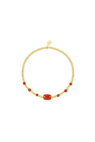 Koop orange Bijoutheek Bracelet (Jewelry) elastic steel squares balls beads