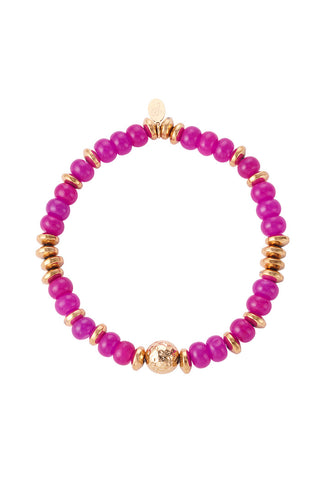 Koop fuchsia Bijoutheek Bracelet (Jewelry) multi beads (6mm)