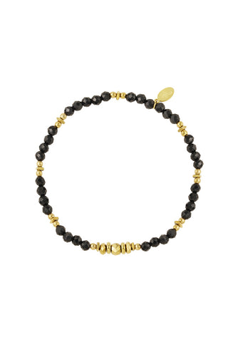 Koop black Bijoutheek Bracelet (Jewelry) elastic steel squares steel balls beads