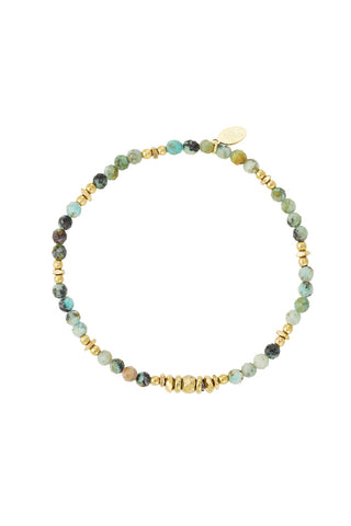 Bijoutheek Bracelet (Jewelry) elastic steel squares steel balls beads