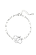 Bijoutheek Bracelet (Jewelry) 2 heart link chain