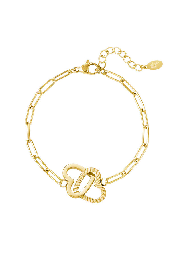 Bijoutheek Bracelet (Jewelry) 2 heart link chain