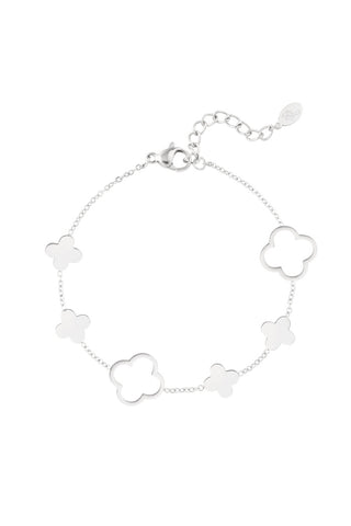 Koop silver Bijoutheek Bracelet (Jewelry) Clovers open closed