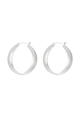Kopen zilver Bijoutheek Oorringen Hoop Bewerkt Patroon