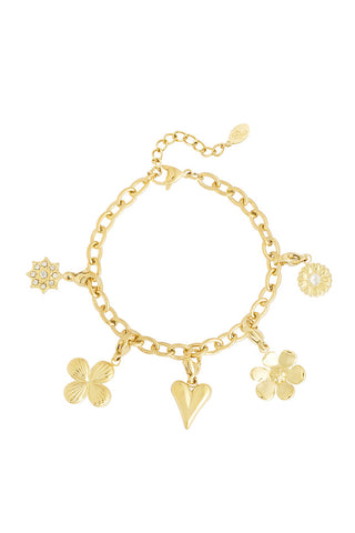 Kopen goud Bijoutheek Armband (Sieraad) Heart Flowers
