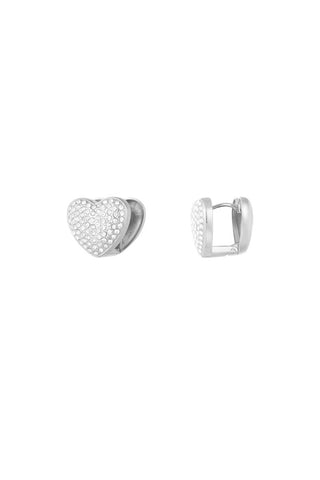 Kopen zilver Bijoutheek Oorknoppen Sparkle Heart