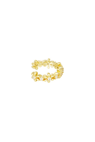 Kopen goud Bijoutheek Earcuff Bloemen Stenen