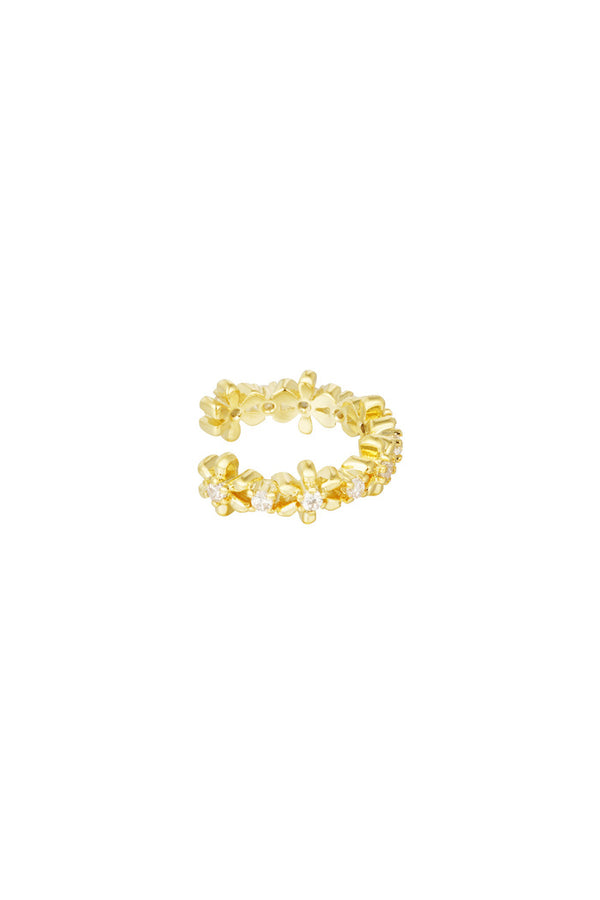 Bijoutheek Earcuff Bloemen Stenen