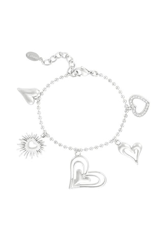 Kopen zilver Bijoutheek Armband (Sieraad) Loving Hearts