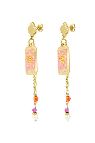 Bijoutheek Oorhangers Love Pink Zon