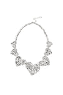 Bijoutheek Collier Statement Harten Gehamerd