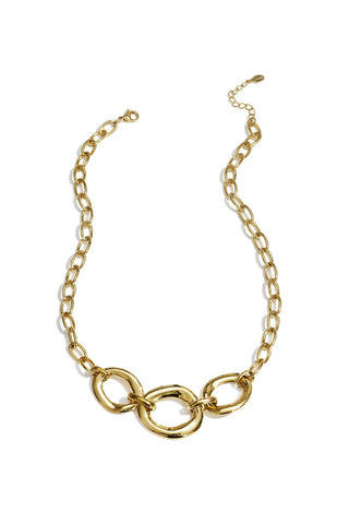 Kopen goudkleurig Bijoutheek Collier Cirkels Organisch Statement
