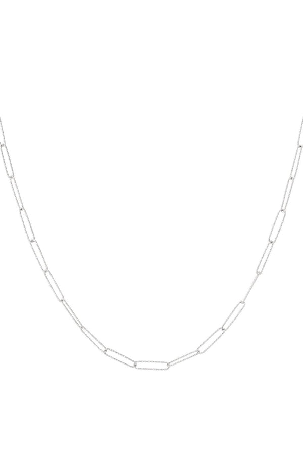 Bijoutheek Collier Schakels Gehamerd