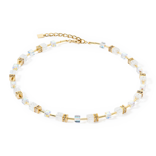 Coeur de Lion GeoCUBE Iconic Nature necklace gold white