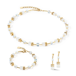 Coeur de Lion GeoCUBE Iconic Nature necklace gold white