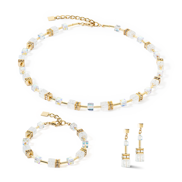 Coeur de Lion GeoCUBE Iconic Nature necklace gold white