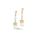 Coeur de Lion GeoCUBE Iconic Nature earrings gold white
