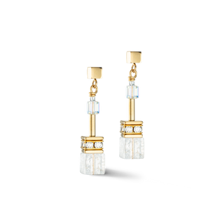 Coeur de Lion GeoCUBE Iconic Nature earrings gold white
