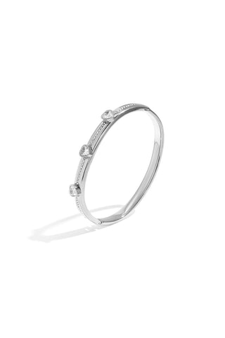 Kopen zilver Bijoutheek Armband (Sieraad) Bangle Hartjes Steentjes