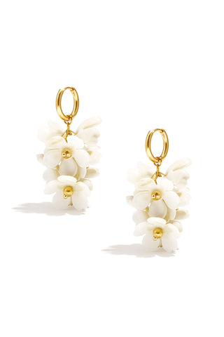 Kopen off-white Bijoutheek Oorhangers Zomer Bloemen Tros