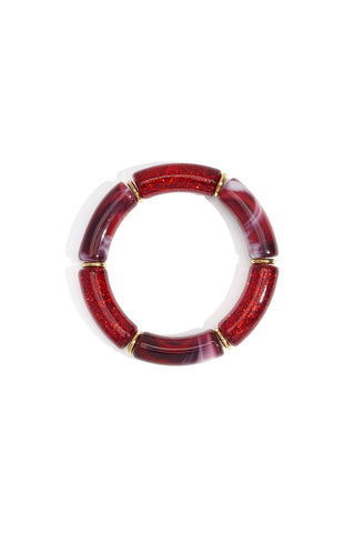 Kopen bordeaux Bijoutheek Armband (Sieraad) Retro Statement Grote Kralen