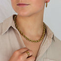Camps & Camps Oval Aluminum Link Necklace Gold