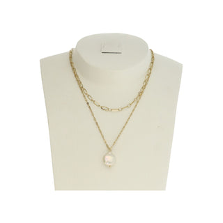 Camps & Camps Double Chain Necklace With Pearl 3S018_PE