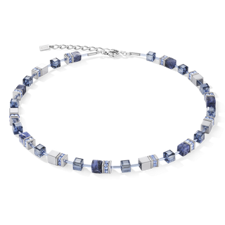 Coeur de Lion GeoCUBE® Necklace sodalite & haematite blue