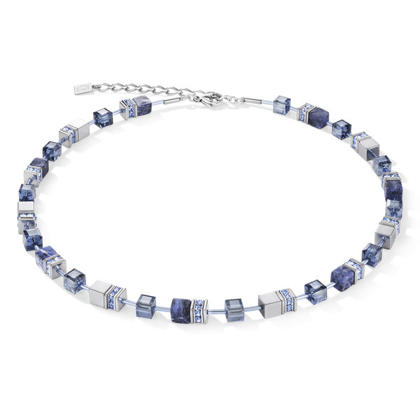 Coeur de Lion GeoCUBE® Necklace sodalite & haematite blue