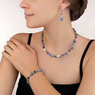 Coeur de Lion GeoCUBE® Necklace sodalite & haematite blue