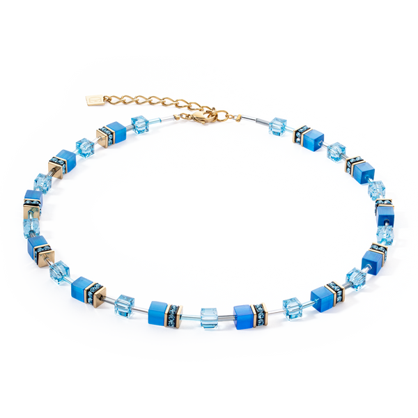 Coeur de Lion GeoCUBE® Iconic Mono Gold necklace turquoise