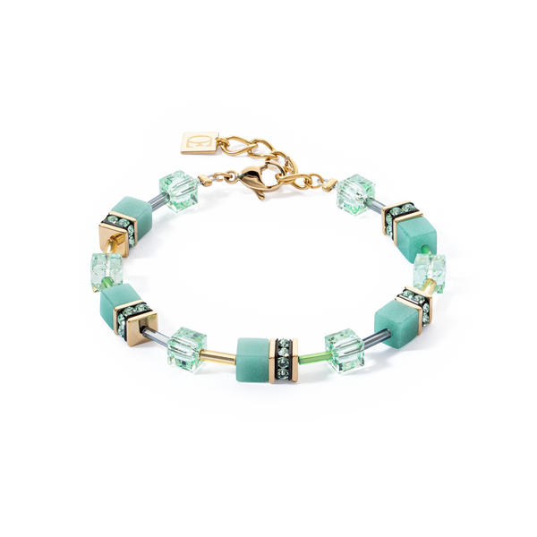 Coeur de Lion GeoCUBE® Iconic Mono Gold bracelet green