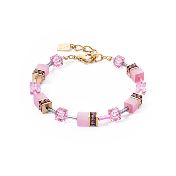 Coeur de Lion GeoCUBE® Iconic Mono Gold bracelet pink