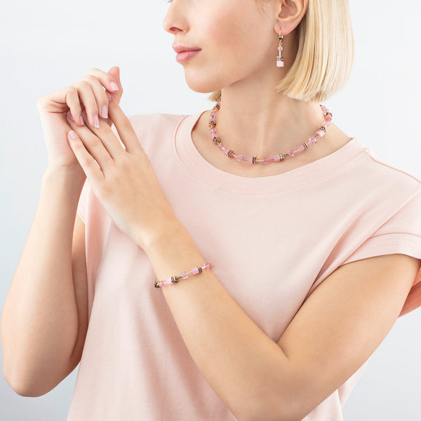 Coeur de Lion GeoCUBE® Iconic Mono Gold bracelet pink