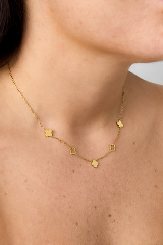 Bijoutheek Collier Klavers Dicht Open
