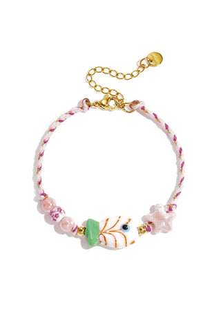 Bijoutheek Armband (Sieraad) Summer Vibe Touw Kralen Vis