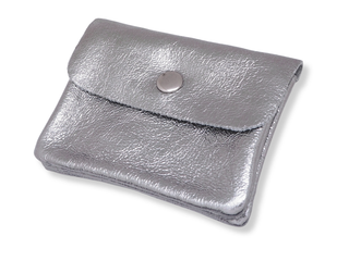 Kopen metallic-donker-zilver Bijoutheek Portemonnee Leer Italiaans